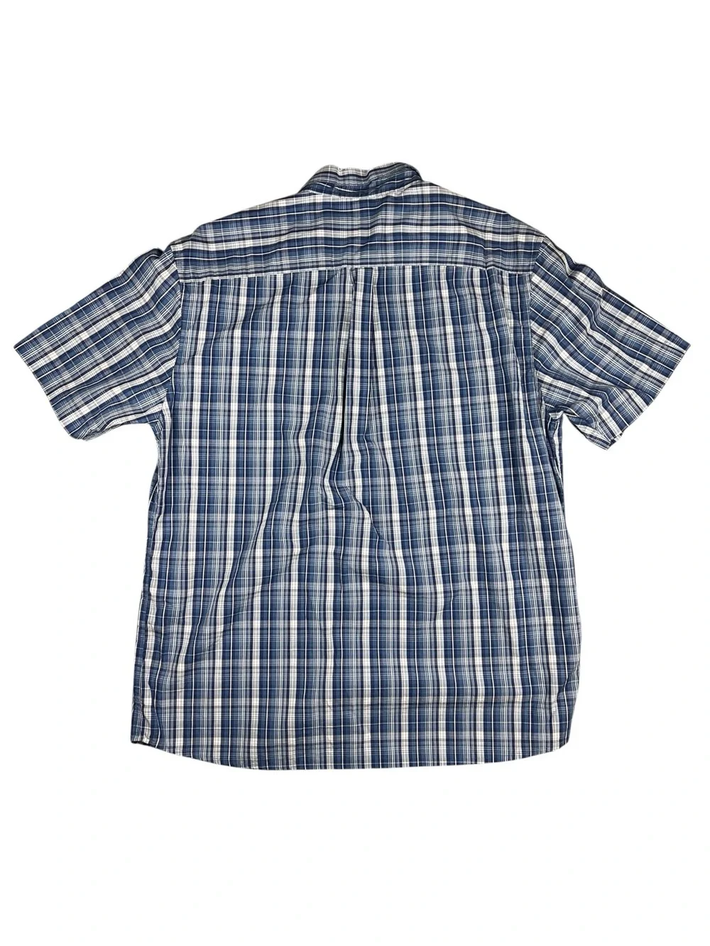 Johnnie-O Shirt Mens XL Deep Water Blue Plaid Button Up 100% Cotton Golf Casual